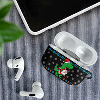 Funny Santa Riding Dinosaur Christmas AirPods Case Gingerbread Snowflake Pattern - Wonder Print Shop
