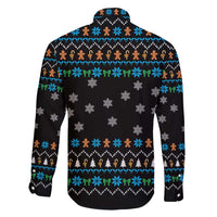 Funny Santa Riding Dinosaur Christmas Family Matching Short Sleeve Bodycon Dress and Hawaiian Shirt Gingerbread Snowflake Pattern - Wonder Print Shop