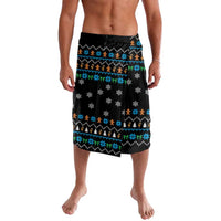 Funny Santa Riding Dinosaur Christmas Lavalava Gingerbread Snowflake Pattern - Wonder Print Shop