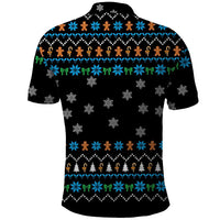 Funny Santa Riding Dinosaur Christmas Polo Shirt Gingerbread Snowflake Pattern - Wonder Print Shop