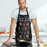 Christmas Colorful Dog Pawprint Apron Black Snowflake Pattern Design - Wonder Print Shop