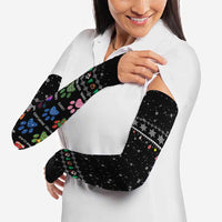 Christmas Colorful Dog Pawprint Arm Sleeves Black Snowflake Pattern Design - Wonder Print Shop