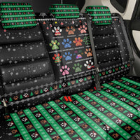 Christmas Colorful Dog Pawprint Back Car Seat Cover Black Snowflake Pattern Design - Wonder Print Shop