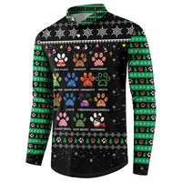 Christmas Colorful Dog Pawprint Button Sweatshirt Black Snowflake Pattern Design - Wonder Print Shop