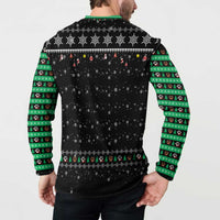 Christmas Colorful Dog Pawprint Button Sweatshirt Black Snowflake Pattern Design - Wonder Print Shop