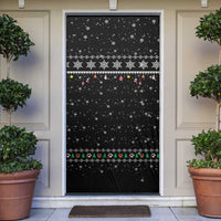 Christmas Colorful Dog Pawprint Door Cover Black Snowflake Pattern Design - Wonder Print Shop
