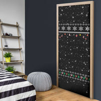 Christmas Colorful Dog Pawprint Door Cover Black Snowflake Pattern Design - Wonder Print Shop