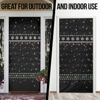 Christmas Colorful Dog Pawprint Door Cover Black Snowflake Pattern Design - Wonder Print Shop