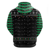 Christmas Colorful Dog Pawprint Hoodie Black Snowflake Pattern Design - Wonder Print Shop