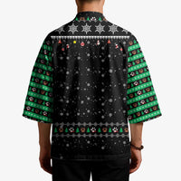 Christmas Colorful Dog Pawprint Kimono Black Snowflake Pattern Design - Wonder Print Shop