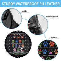 Christmas Colorful Dog Pawprint Spare Tire Cover Black Snowflake Pattern Design - Wonder Print Shop