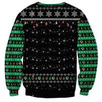 Christmas Colorful Dog Pawprint Sweatshirt Black Snowflake Pattern Design - Wonder Print Shop