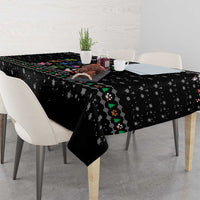 Christmas Colorful Dog Pawprint Tablecloth Black Snowflake Pattern Design - Wonder Print Shop