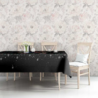 Christmas Colorful Dog Pawprint Tablecloth Black Snowflake Pattern Design - Wonder Print Shop