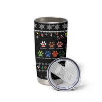 Christmas Colorful Dog Pawprint Tumbler Cup Black Snowflake Pattern Design - Wonder Print Shop