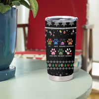 Christmas Colorful Dog Pawprint Tumbler Cup Black Snowflake Pattern Design - Wonder Print Shop