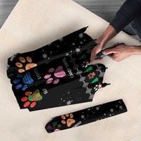 Christmas Colorful Dog Pawprint Umbrella Black Snowflake Pattern Design - Wonder Print Shop