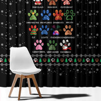 Christmas Colorful Dog Pawprint Window Curtain Black Snowflake Pattern Design - Wonder Print Shop