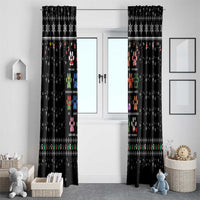 Christmas Colorful Dog Pawprint Window Curtain Black Snowflake Pattern Design - Wonder Print Shop