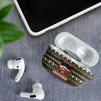 Black Cats in Stockings AirPods Case with Meowy Christmas Quote on Festive Pattern Design - Wonder Print Shop