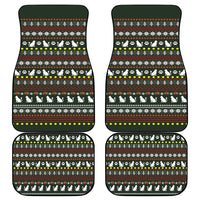 Black Cats in Stockings Car Mats with Meowy Christmas Quote on Festive Pattern Design - Wonder Print Shop