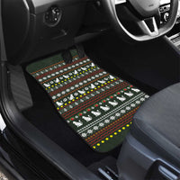 Black Cats in Stockings Car Mats with Meowy Christmas Quote on Festive Pattern Design - Wonder Print Shop