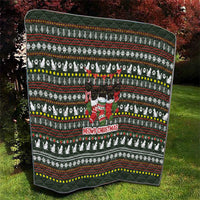Black Cats in Stockings Quilt with Meowy Christmas Quote on Festive Pattern Design - Wonder Print Shop