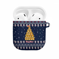 Meowy Catmas AirPods Case with Orange Cats Christmas Tree and Snowflake Pattern Design - Wonder Print Shop