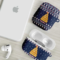 Meowy Catmas AirPods Case with Orange Cats Christmas Tree and Snowflake Pattern Design - Wonder Print Shop