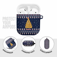Meowy Catmas AirPods Case with Orange Cats Christmas Tree and Snowflake Pattern Design - Wonder Print Shop
