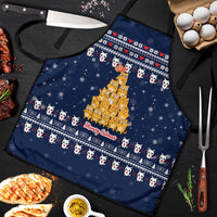 Meowy Catmas Apron with Orange Cats Christmas Tree and Snowflake Pattern Design - Wonder Print Shop