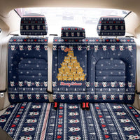 Meowy Catmas Back Car Seat Cover with Orange Cats Christmas Tree and Snowflake Pattern Design - Wonder Print Shop