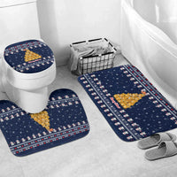 Meowy Catmas Bathroom Set with Orange Cats Christmas Tree and Snowflake Pattern Design - Wonder Print Shop