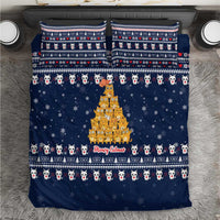 Meowy Catmas Bedding Set with Orange Cats Christmas Tree and Snowflake Pattern Design - Wonder Print Shop