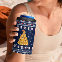Meowy Catmas 4 in 1 Can Cooler Tumbler with Orange Cats Christmas Tree and Snowflake Pattern Design - Wonder Print Shop