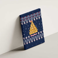 Meowy Catmas Canvas Wall Art with Orange Cats Christmas Tree and Snowflake Pattern Design - Wonder Print Shop