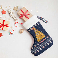 Meowy Catmas Christmas Stocking with Orange Cats Christmas Tree and Snowflake Pattern Design - Wonder Print Shop
