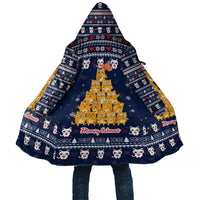 Meowy Catmas Cloak with Orange Cats Christmas Tree and Snowflake Pattern Design - Wonder Print Shop