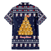 Meowy Catmas Family Matching Mermaid Dress and Hawaiian Shirt with Orange Cats Christmas Tree and Snowflake Pattern Design - Wonder Print Shop