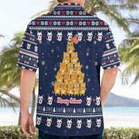 Meowy Catmas Hawaiian Shirt with Orange Cats Christmas Tree and Snowflake Pattern Design - Wonder Print Shop