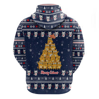 Meowy Catmas Hoodie with Orange Cats Christmas Tree and Snowflake Pattern Design - Wonder Print Shop