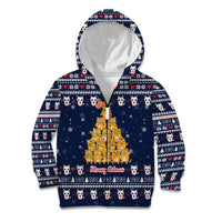 Meowy Catmas Kid Hoodie with Orange Cats Christmas Tree and Snowflake Pattern Design - Wonder Print Shop