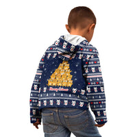 Meowy Catmas Kid Hoodie with Orange Cats Christmas Tree and Snowflake Pattern Design - Wonder Print Shop