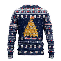 Meowy Catmas Ugly Christmas Sweater with Orange Cats Christmas Tree and Snowflake Pattern Design - Wonder Print Shop