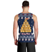 Meowy Catmas Men Tank Top with Orange Cats Christmas Tree and Snowflake Pattern Design - Wonder Print Shop