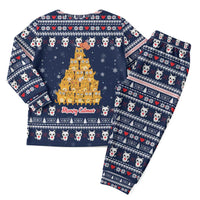 Meowy Catmas Christmas Pajama Set with Orange Cats Christmas Tree and Snowflake Pattern Design - Wonder Print Shop