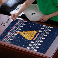 Meowy Catmas Puzzle with Orange Cats Christmas Tree and Snowflake Pattern Design - Wonder Print Shop