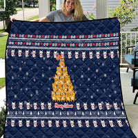 Meowy Catmas Quilt with Orange Cats Christmas Tree and Snowflake Pattern Design - Wonder Print Shop