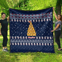 Meowy Catmas Quilt with Orange Cats Christmas Tree and Snowflake Pattern Design - Wonder Print Shop