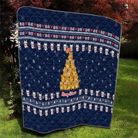 Meowy Catmas Quilt with Orange Cats Christmas Tree and Snowflake Pattern Design - Wonder Print Shop